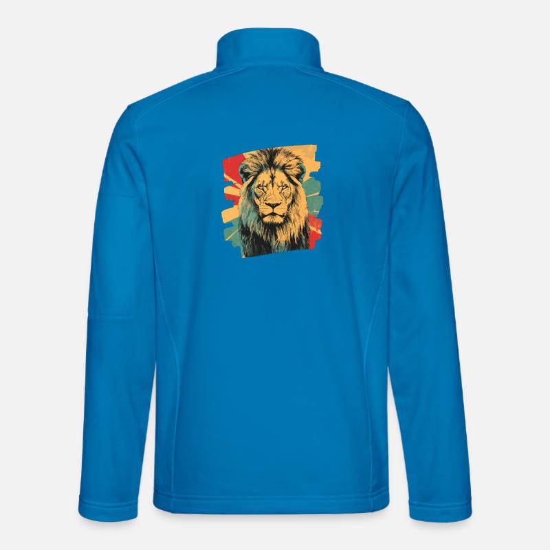 Löwe Retro - Unisex Softshelljacke - Lichtblau