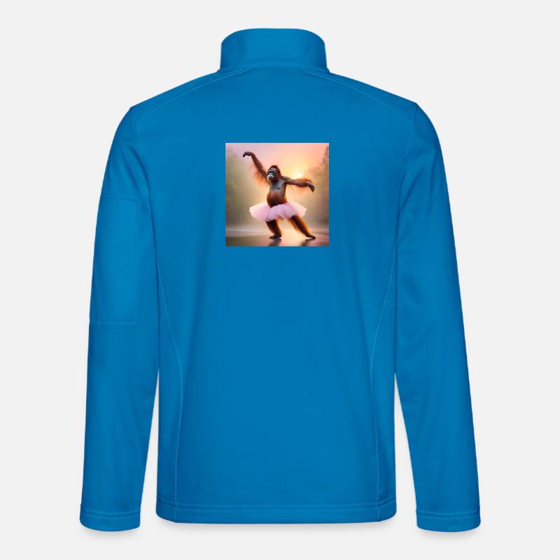 Primat, Orang-Utan, Affe - Unisex Softshelljacke - Lichtblau