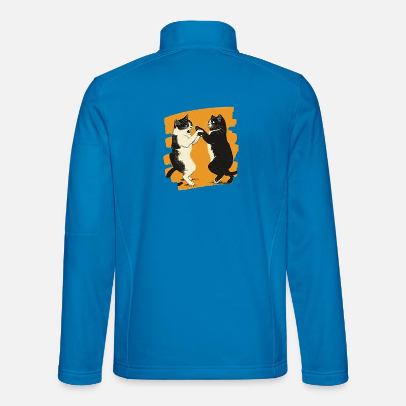 Japanischer Katzen Kampf - Unisex Softshelljacke - Lichtblau
