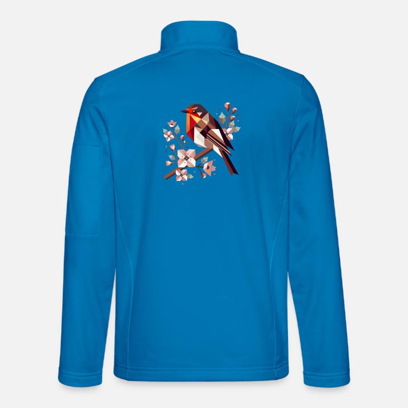 charming robin surrounded by cherry blossoms Unisex Softshell Jacket