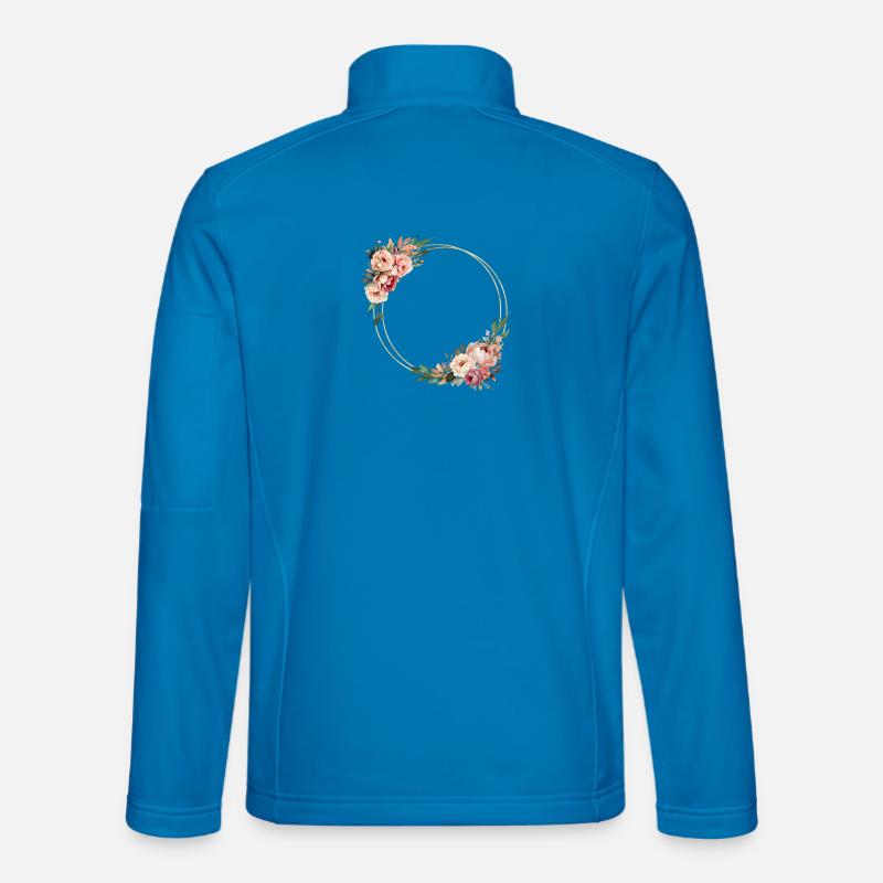 Rustikaler Blumen-Kranz, personalisierbar - Unisex Softshelljacke - Lichtblau