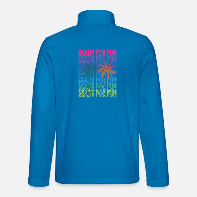 Neon Tropical Text Ready for Fun Unisex Softshell Jacket