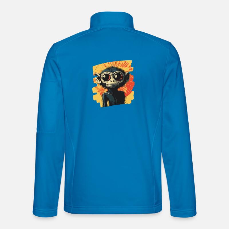 Spinnenaffe Retro - Unisex Softshelljacke - Lichtblau