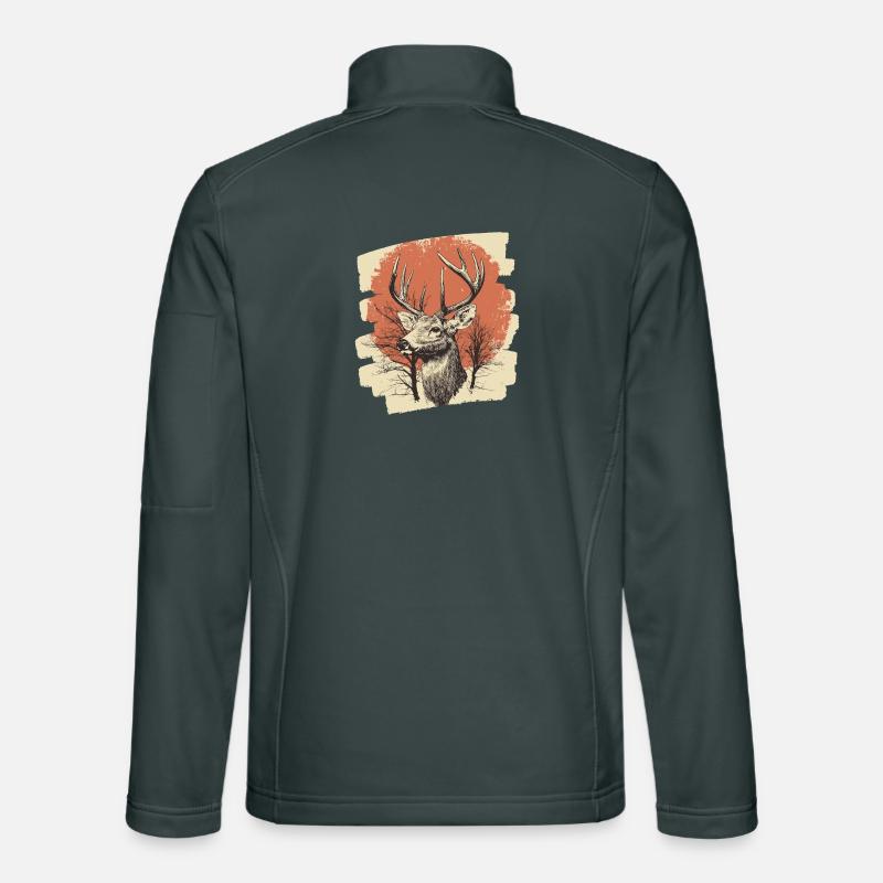 Hirsch mit Geweih Unisex Softshelljacke