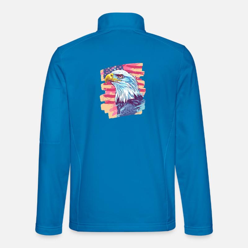 American flag with eagle - Unisex Softshell Jacket - light blue