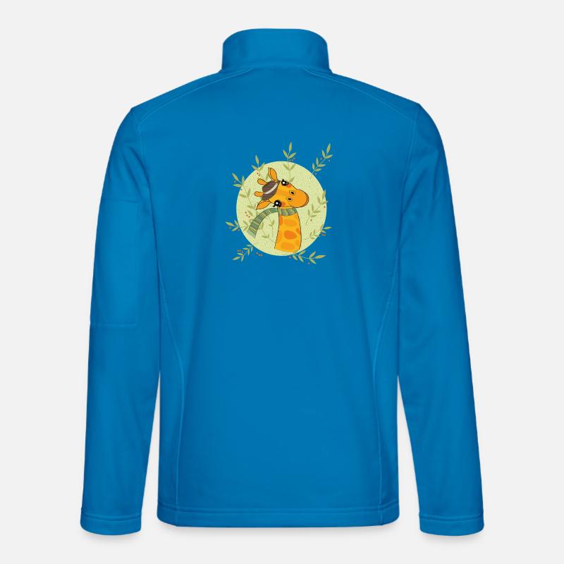 Giraffe im Frühling - Unisex Softshelljacke - Lichtblau