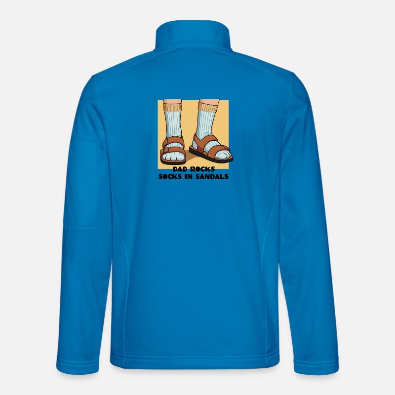 Dad rocks socks in sandals - Unisex Softshell Jacket - light blue