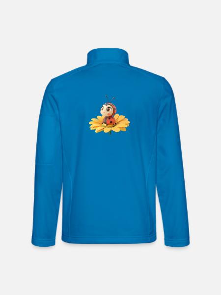Cute ladybug on a flower - Unisex Softshell Jacket - light blue