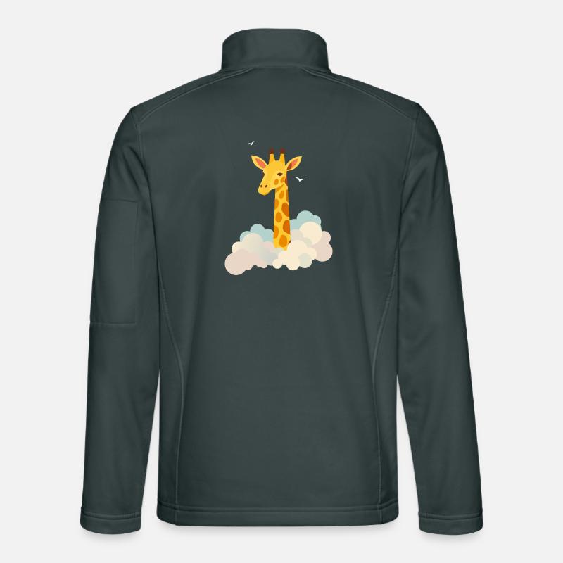 Sanfte Giraffe über den Wolken – Traumhaftes Motiv Unisex Softshelljacke