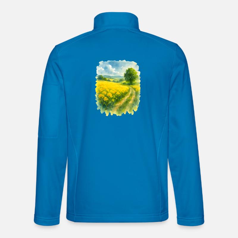 Frühlingshafte Landschaft mit Rapsfeld - Unisex Softshelljacke - Lichtblau