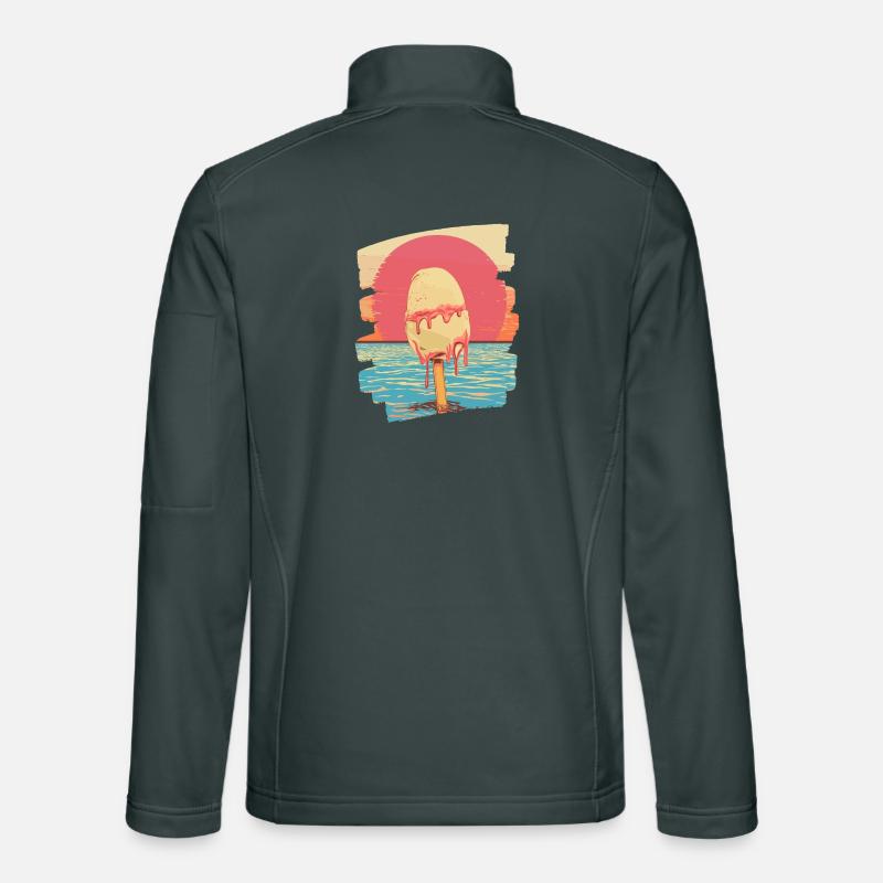Glace et boule de glace coucher de soleil d’été Veste en tissu softshell Unisexe