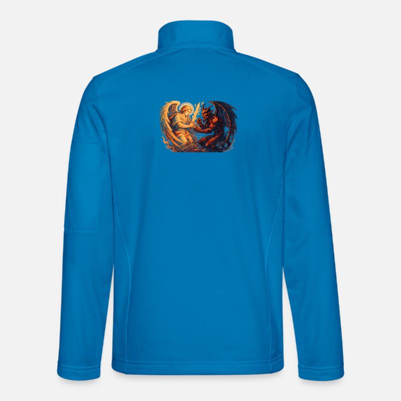 Celestial Archangel vs Infernal Beast - Unisex Softshell Jacket - light blue