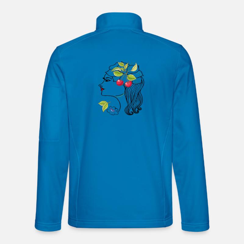Woman's head with cherries - Unisex Softshell Jacket - light blue