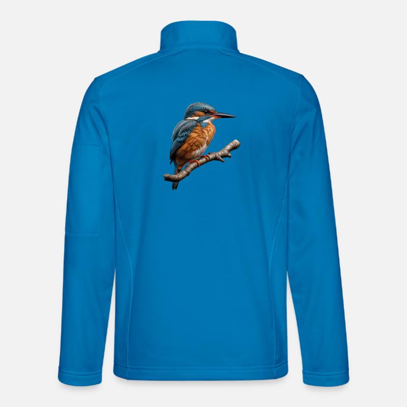 Lebendiger Eisvogel Natur Illustration Unisex Softshelljacke