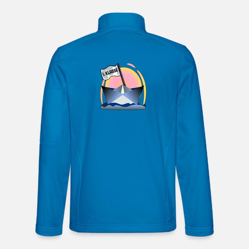 Einschulung Schulanfang Papierboot - Unisex Softshelljacke - Lichtblau
