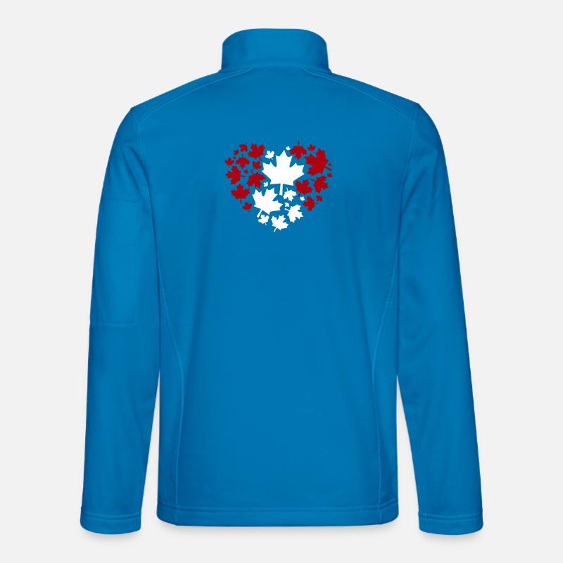 Maple Leaf Heart Pattern - Unisex Softshell Jacket - light blue