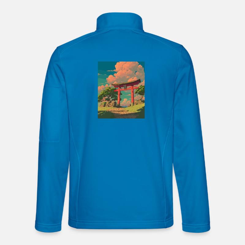 Serene Japan Torii Gateway Scene - Unisex Softshell Jacket - light blue