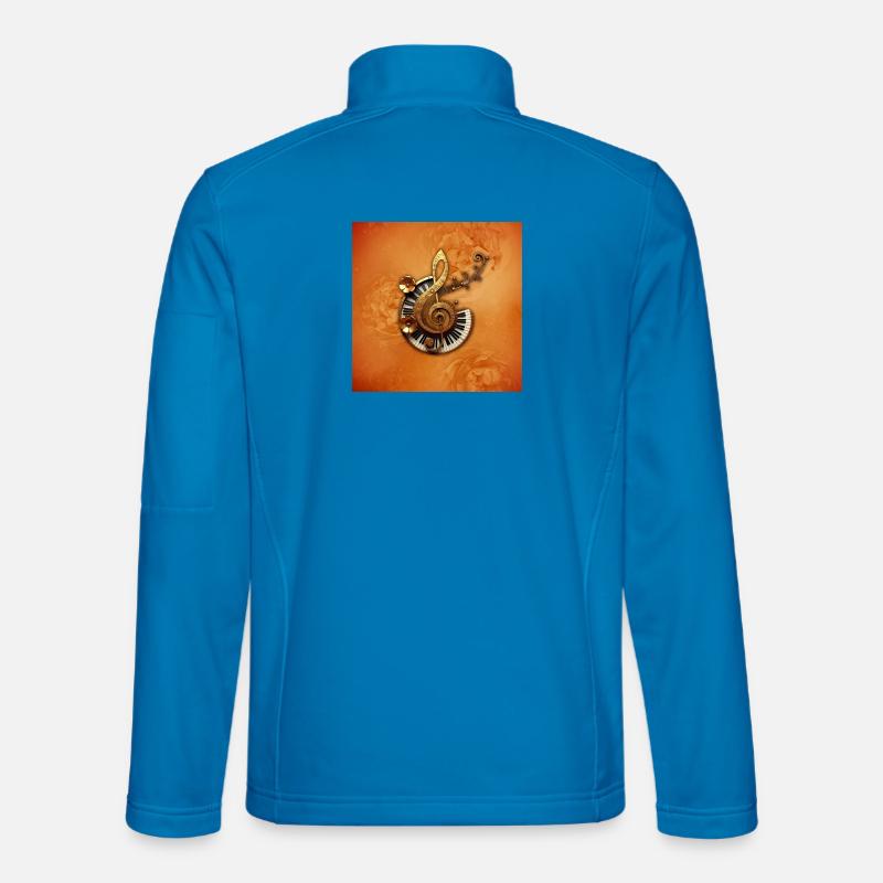 Style musical abstrait avec des fleurs - Veste en tissu softshell Unisexe - bleu clair