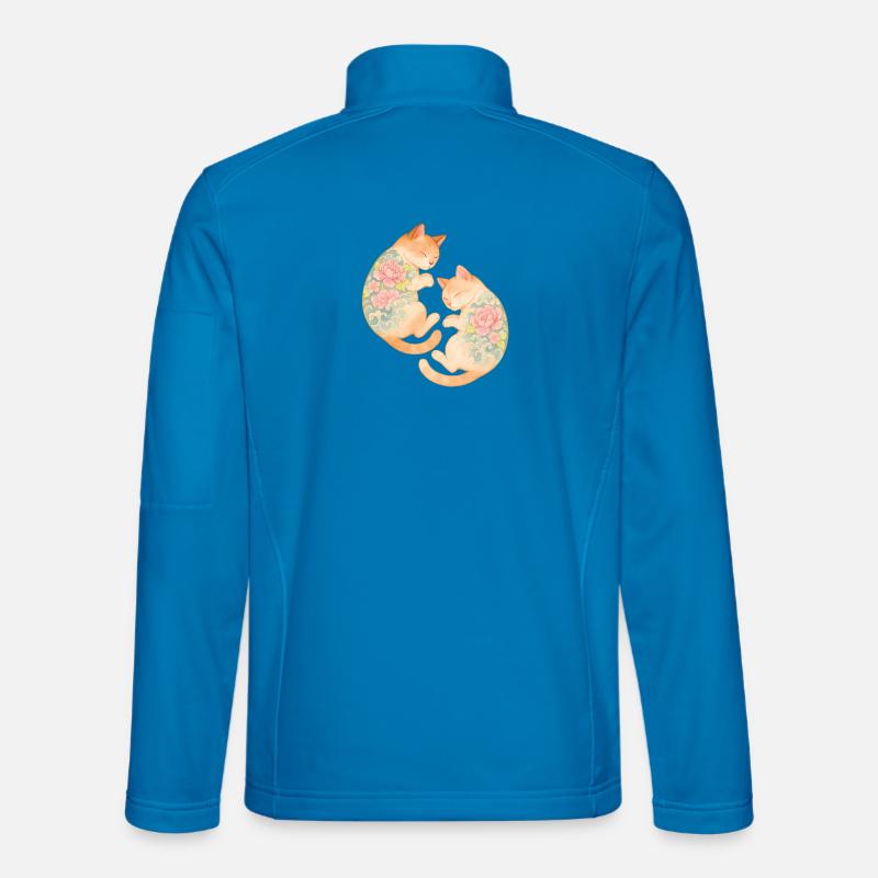Twin Inked Cats – Schwebende Gelassenheit - Unisex Softshelljacke - Lichtblau
