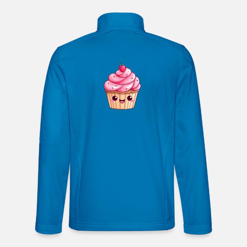 Conception mignonne de cupcake tourbillon de fraises Veste en tissu softshell Unisexe