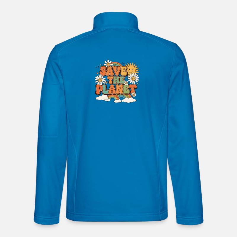 Save the Planet Retro Style Design Unisex Softshell Jacket