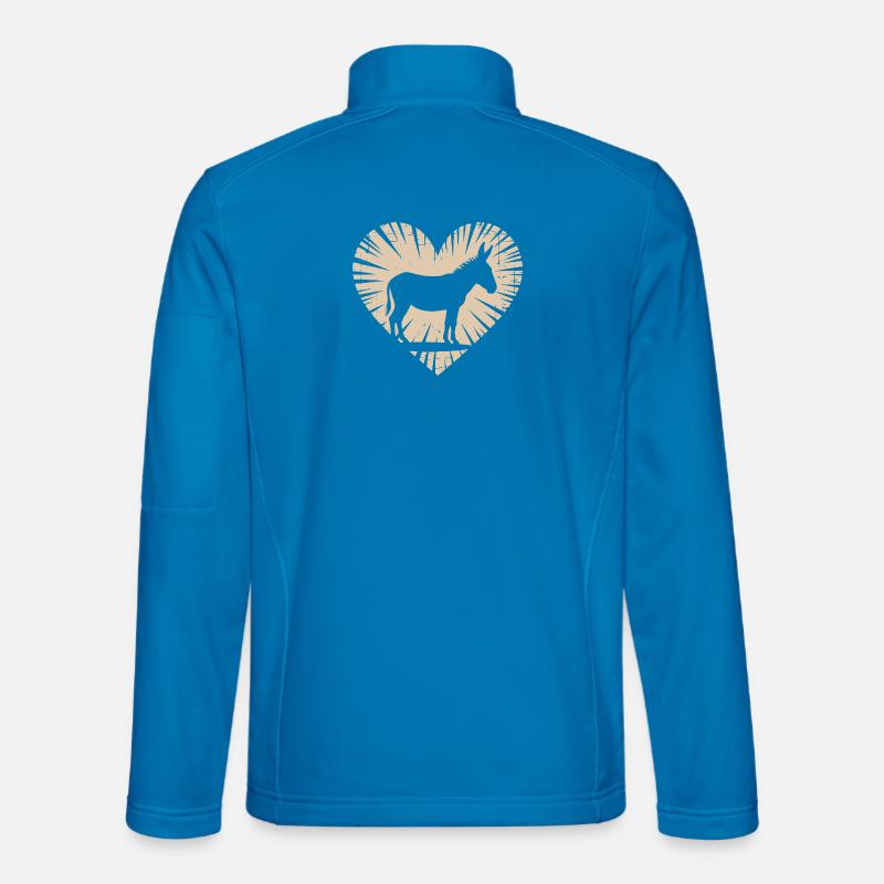 Herz mit Esel Silhouette - Unisex Softshelljacke - Lichtblau