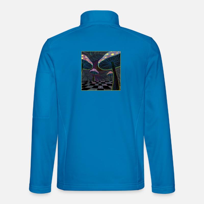 Psychedelic Mushroom Forest Scene - Unisex Softshell Jacket - light blue