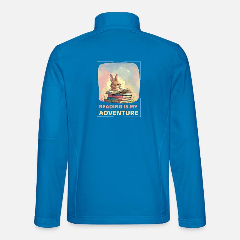 Rabbit reading with adventure style - Unisex Softshell Jacket - light blue