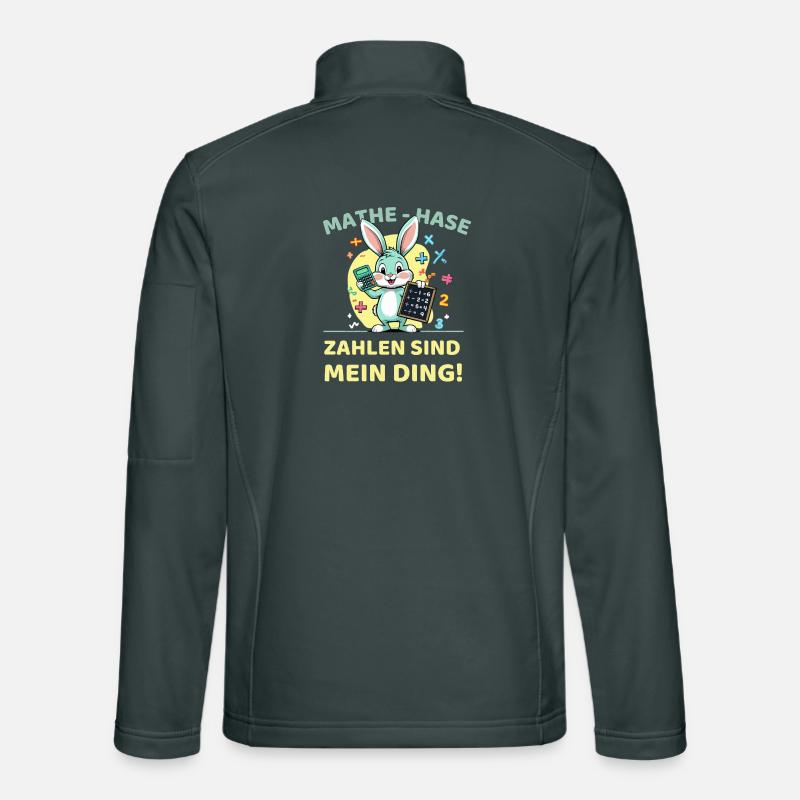 Math bunny with calculator and blackboard Unisex Softshell Jacket