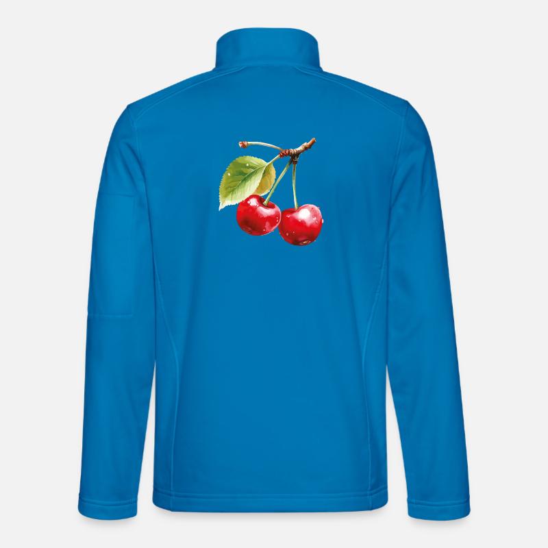 Cherries on leaves - Unisex Softshell Jacket - light blue