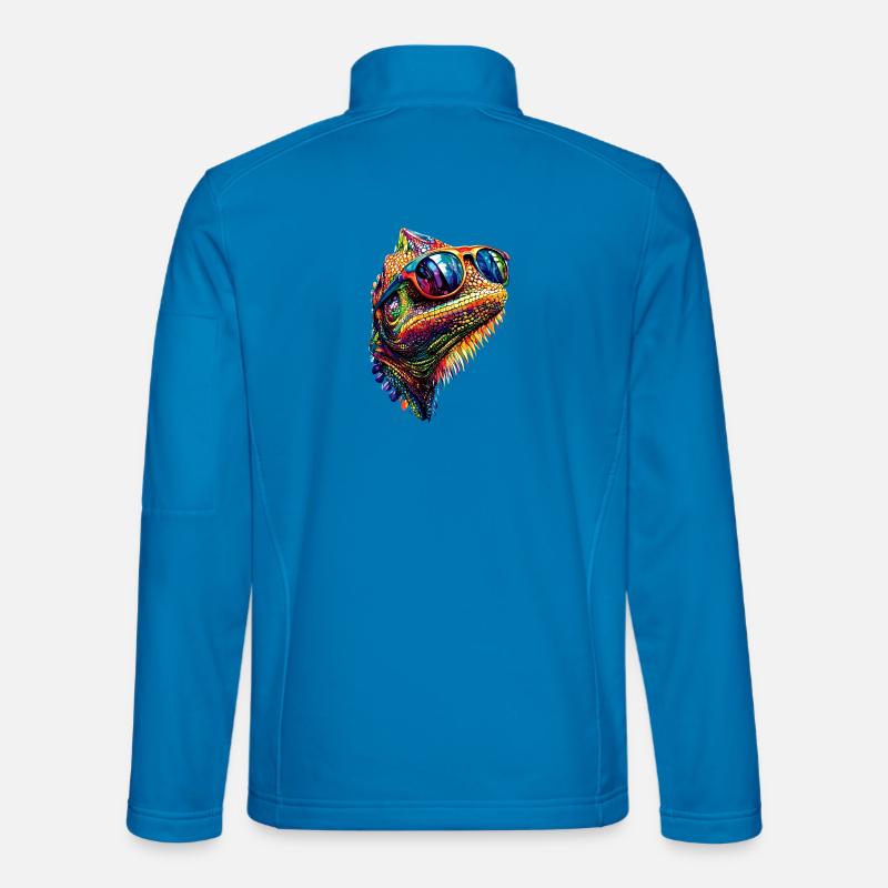 Chameleon Lizard Reptile Chameleon Iguana Lizard - Unisex Softshell Jacket - light blue