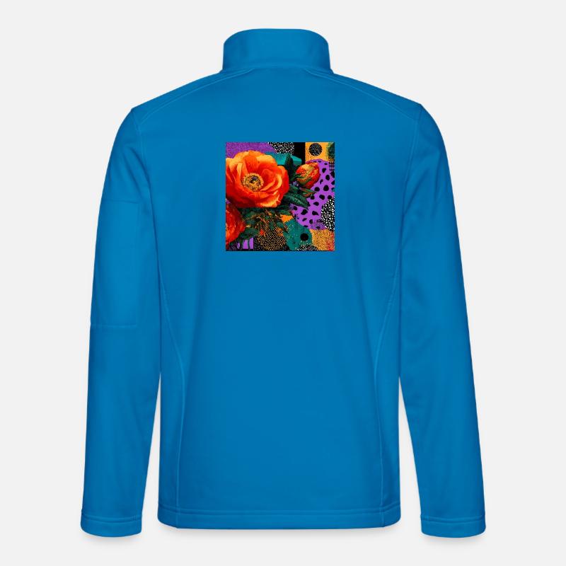 Helle Blumen auf abstraktem Hintergrund - Unisex Softshelljacke - Lichtblau