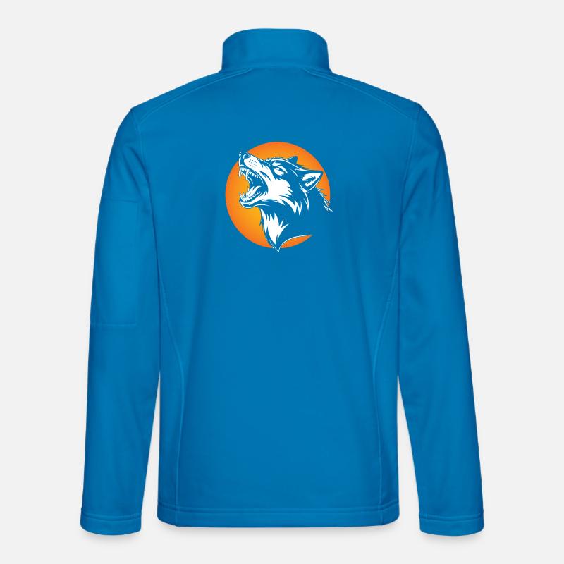 Wolf head in contrasting silhouette - Unisex Softshell Jacket - light blue