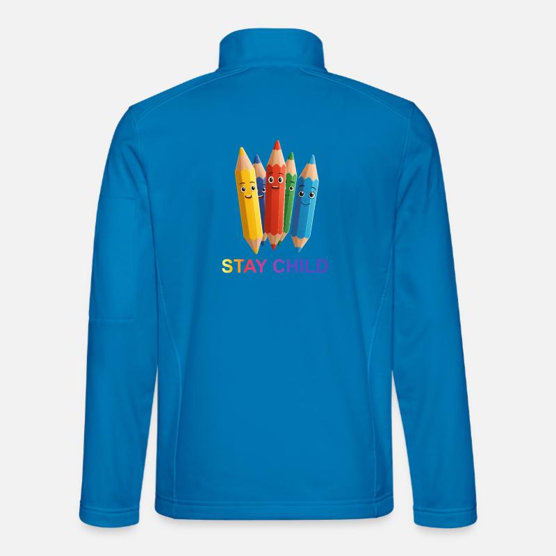 Kolorowe kredki z mimiką twarzy - Kurtka softshell typu unisex - jasnoniebieski