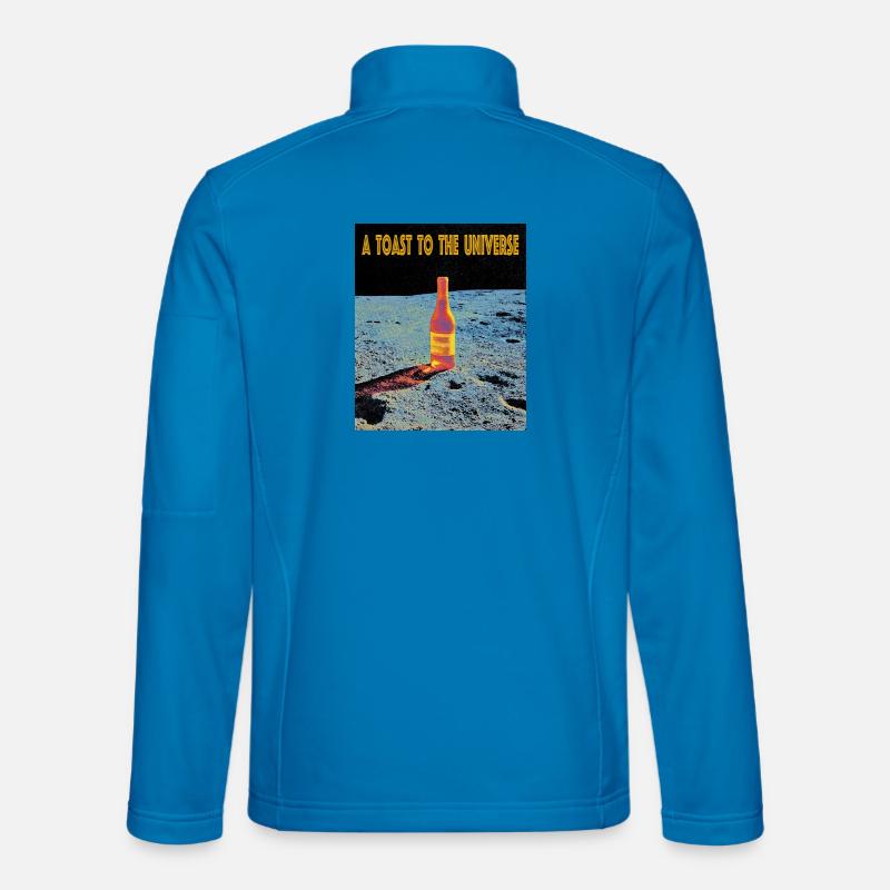 Space celebration with wine bottle - Unisex Softshell Jacket - light blue