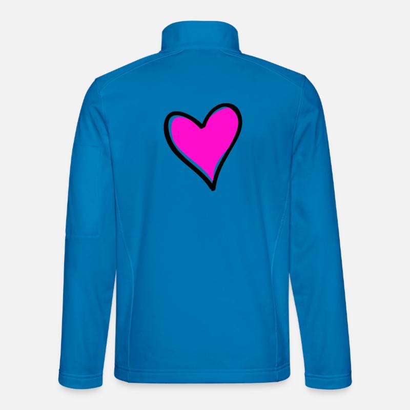 Leuchtendes Pinkes Herzmotiv - Unisex Softshelljacke - Lichtblau