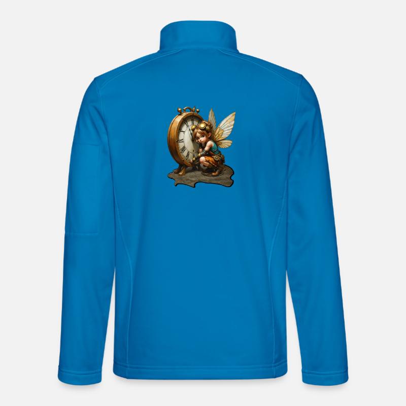 Steampunk-Fee mit antiker Uhr - Unisex Softshelljacke - Lichtblau