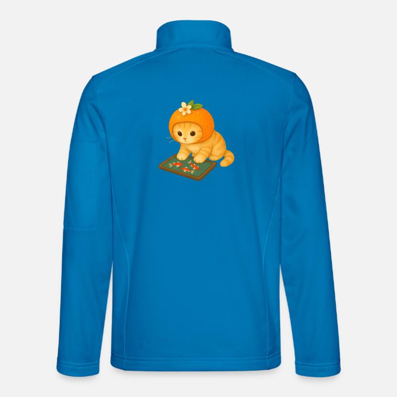 Bright Fruit Cat for Kids - Unisex Softshell Jacket - light blue
