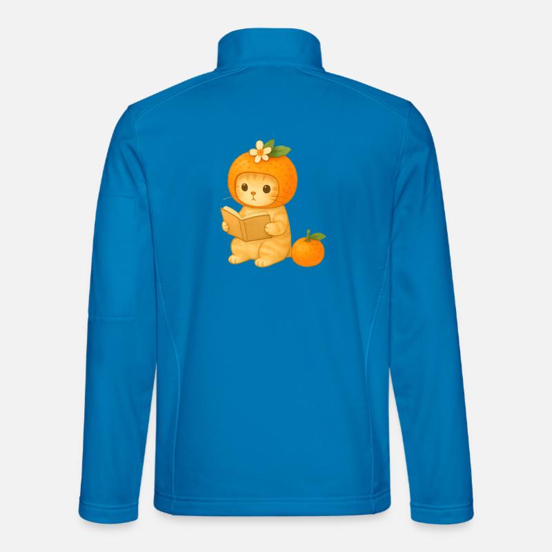 Chat ananas lecture avec fleurs Veste en tissu softshell Unisexe