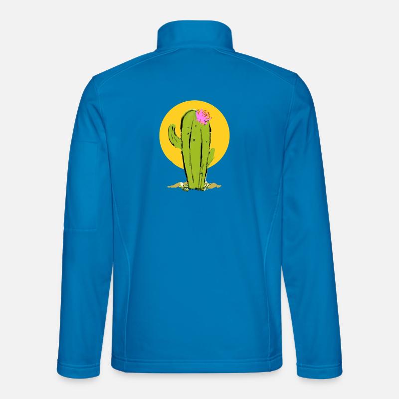 Kaktus mit abstrakter Blume - Unisex Softshelljacke - Lichtblau