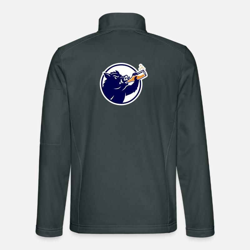 Krieger, Wildschwein, der Bier trinkt Unisex Softshelljacke