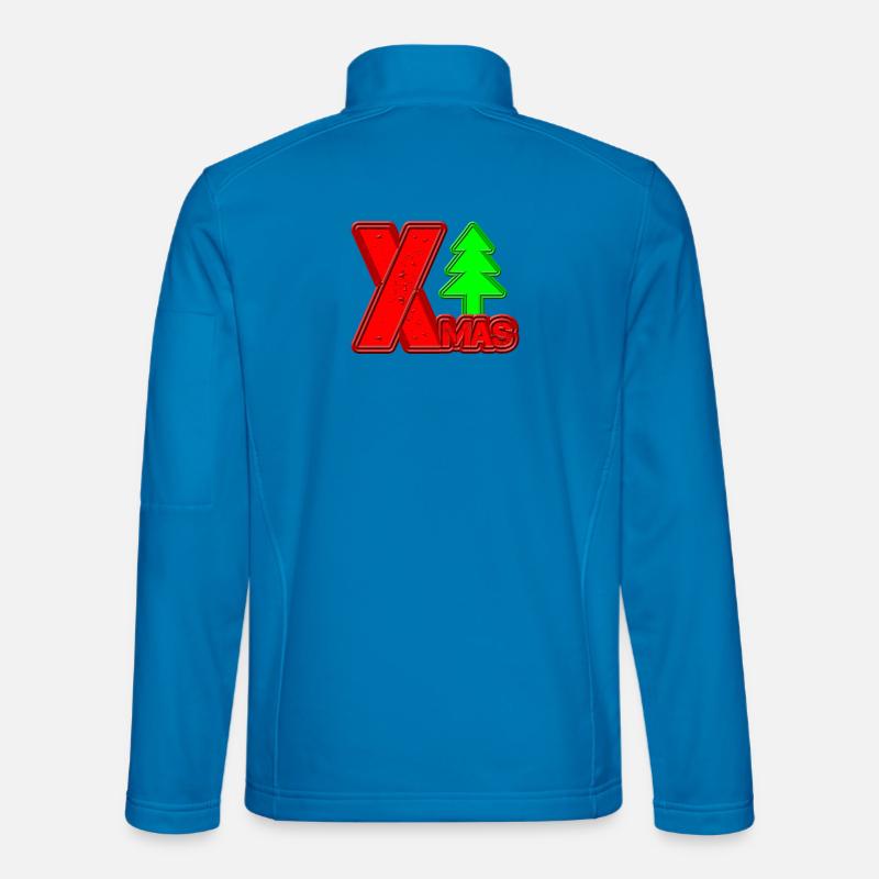 Frohe Weihnachtsbaum Schriftzug XMAS - Unisex Softshelljacke - Lichtblau