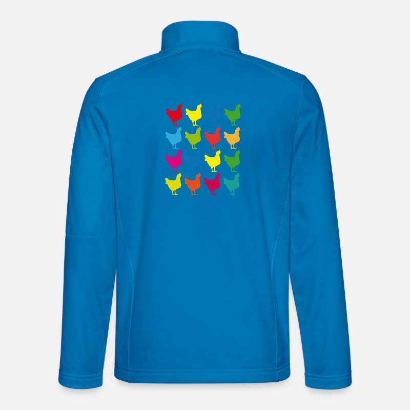 Bunte Hühner Silhouette Grafik - Unisex Softshelljacke - Lichtblau