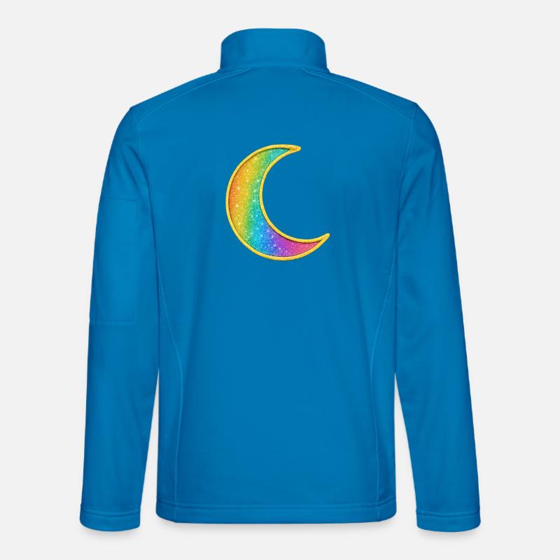 Rainbow Moon Glitter Design - Unisex Softshell Jacket - light blue