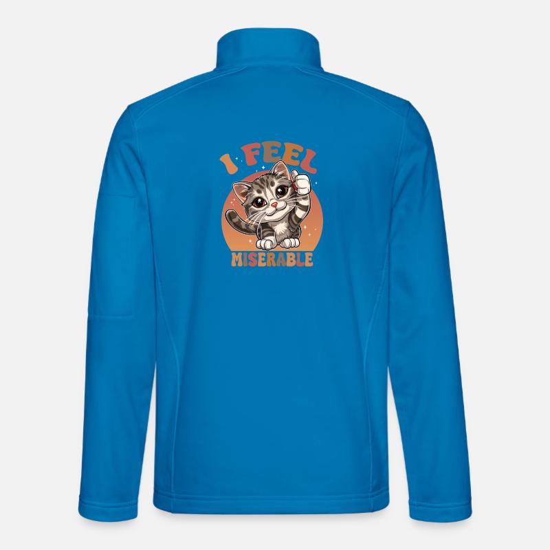 Funny cat with thumbs up saying - Unisex Softshell Jacket - light blue