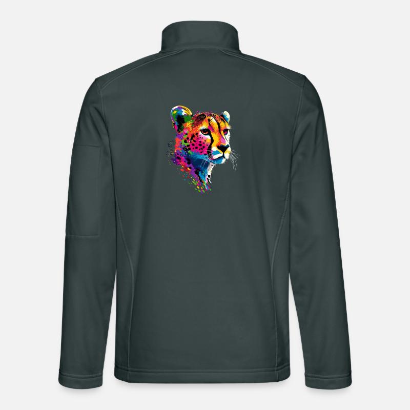 Guépard Guépard Gros chat Amoureux des chats Guépard Veste en tissu softshell Unisexe