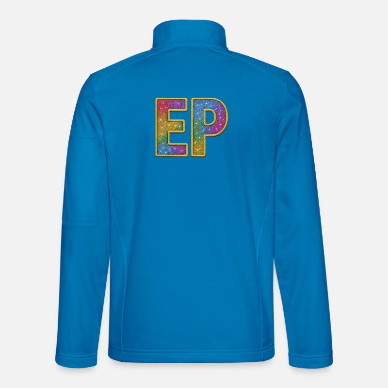 EP | Galaktischer Glitter-Initialschriftzug - Unisex Softshelljacke - Lichtblau