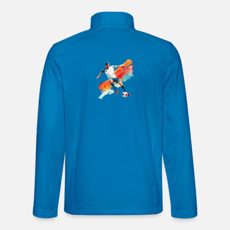 Dynamic soccer player in motion - Unisex Softshell Jacket - light blue