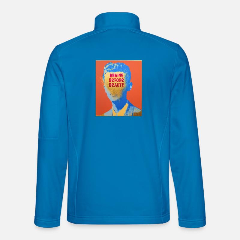 Gedankenmensch mit Message - Unisex Softshelljacke - Lichtblau