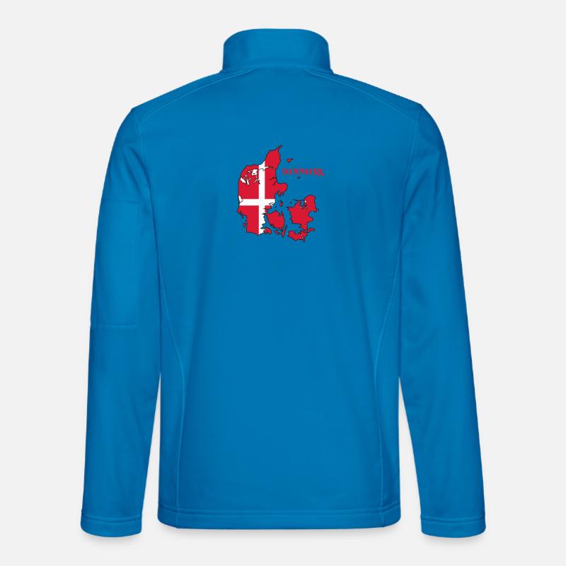 Denmark Map with Flag - Unisex Softshell Jacket - light blue